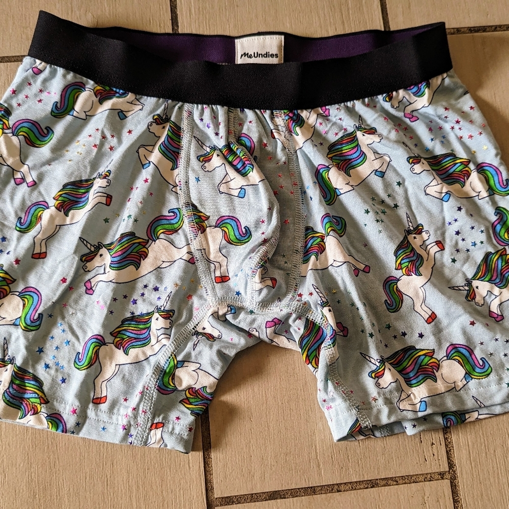 Me Undies, men's size small, boxer briefs, blue unicorn - Picture 5 of 7